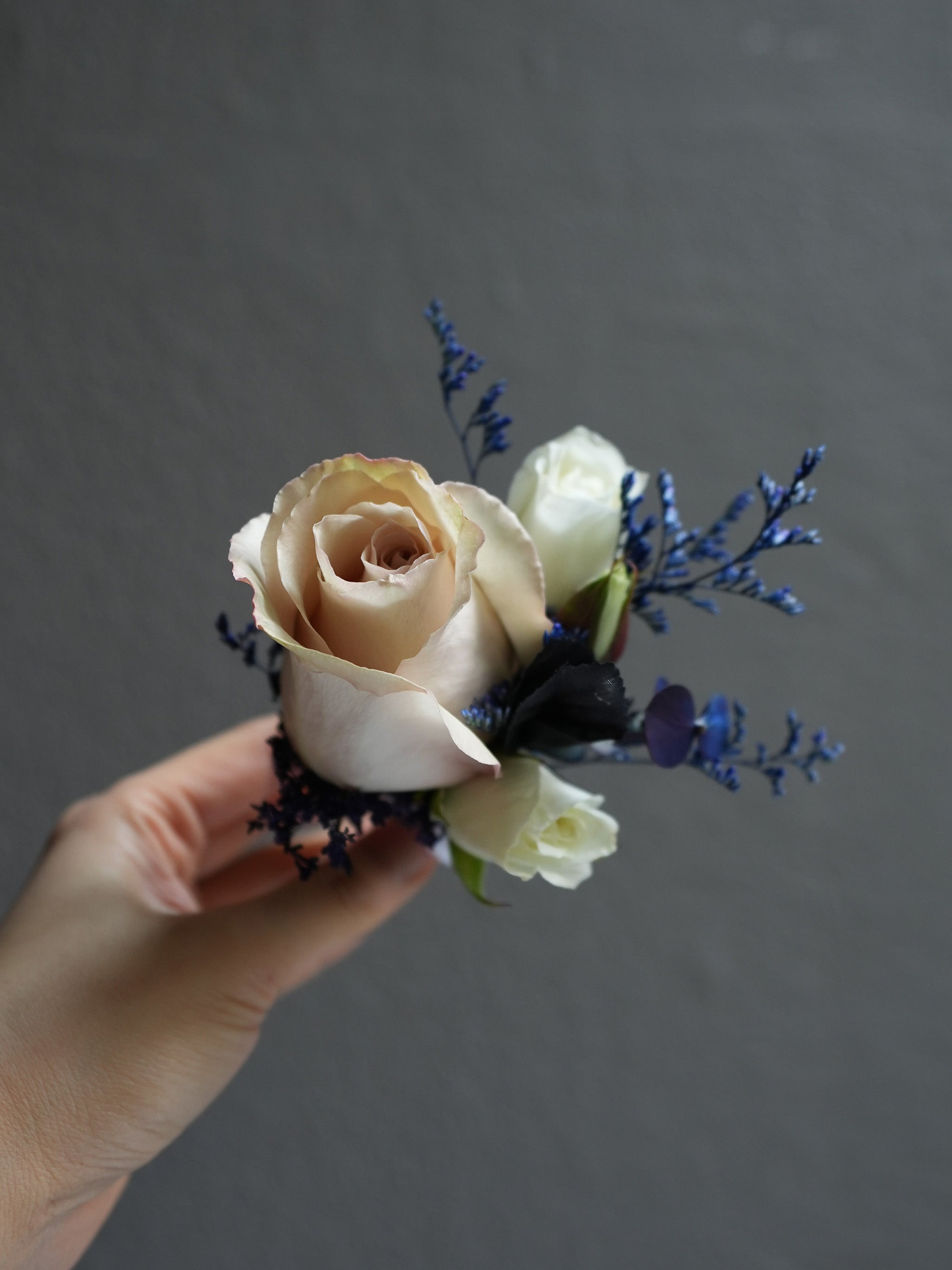 Soft Sky Boutonniere