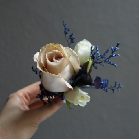 Soft Sky Boutonniere