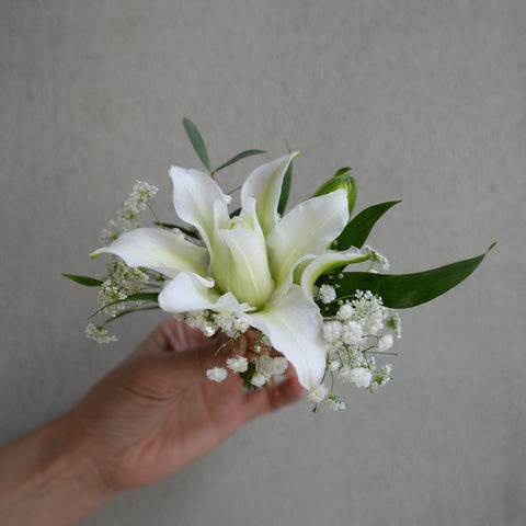 White Lily Boutonniere