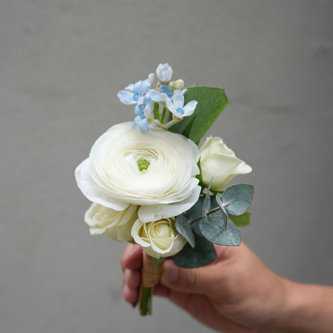 Pure Ranunculus Corsage & Boutonniere