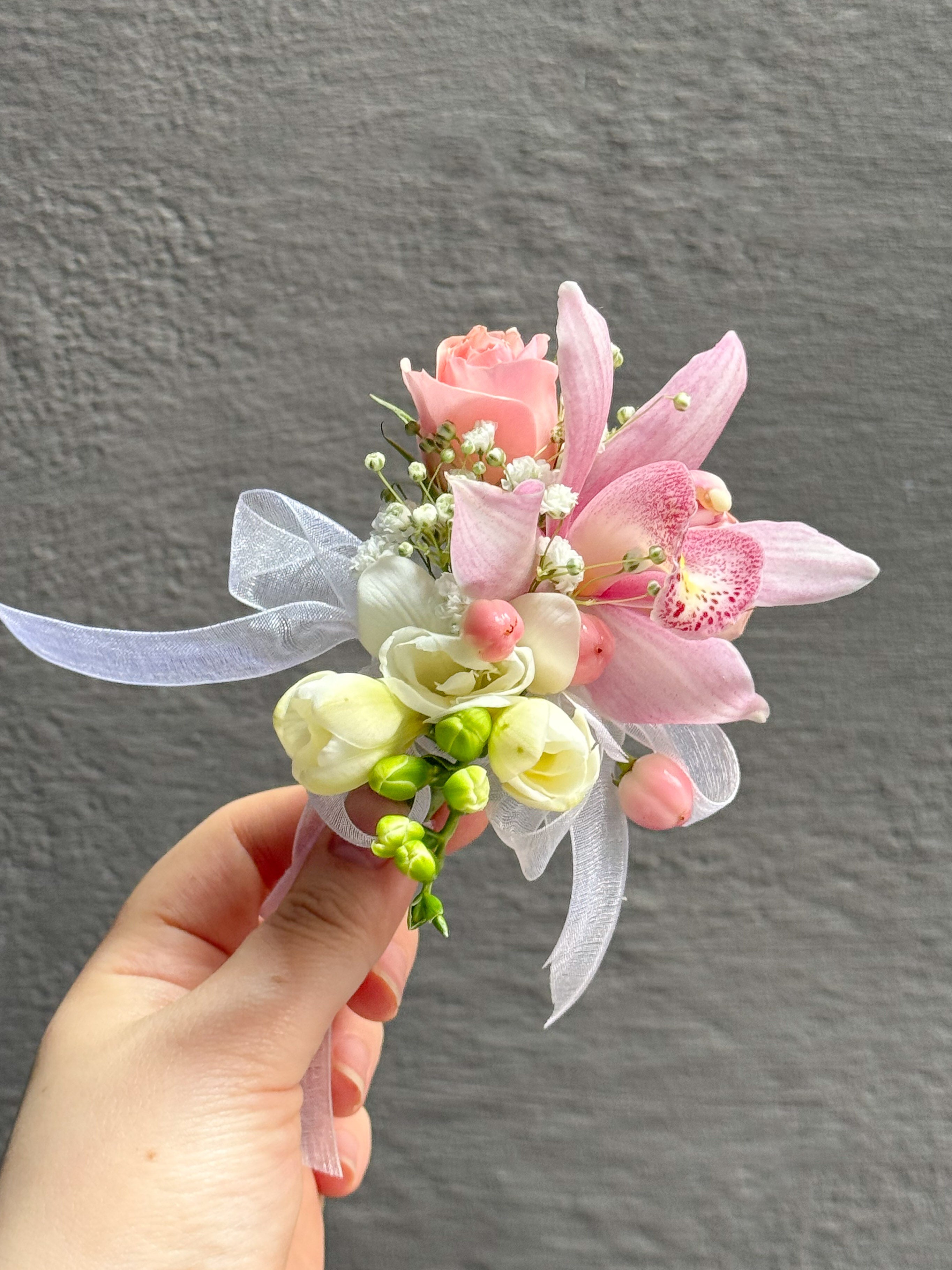 Cymbidium Corsage  & boutonniere