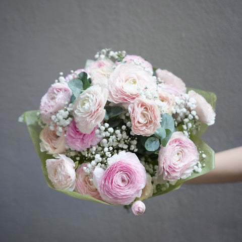 Ranunculus Bouquet (White, Blush, Light Pink, Mixed)
