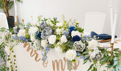 Blue Head Table Centerpiece