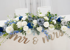 Blue Head Table Centerpiece