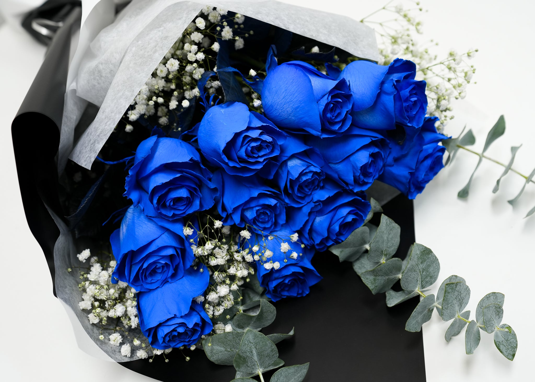 12 Blue Roses