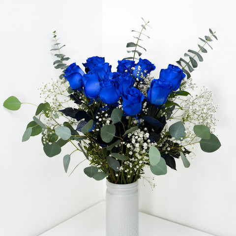 12 Blue Roses