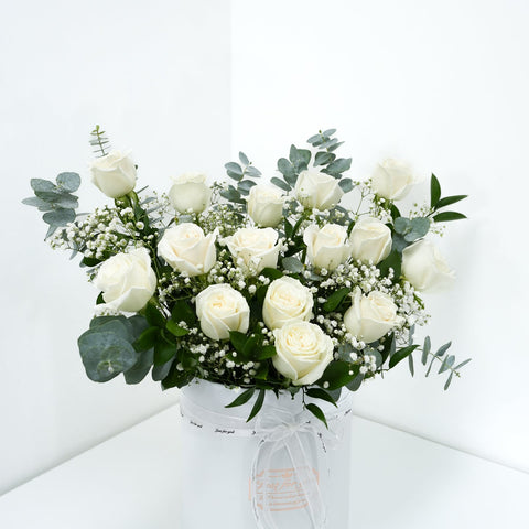White Rose Round Box