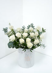 White Rose Round Box