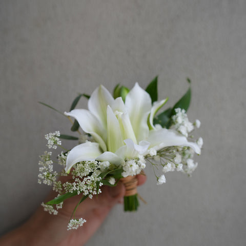 White Lily Boutonniere