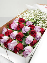 24 Lavender & Red Rose Box