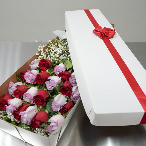 24 Lavender & Red Rose Box