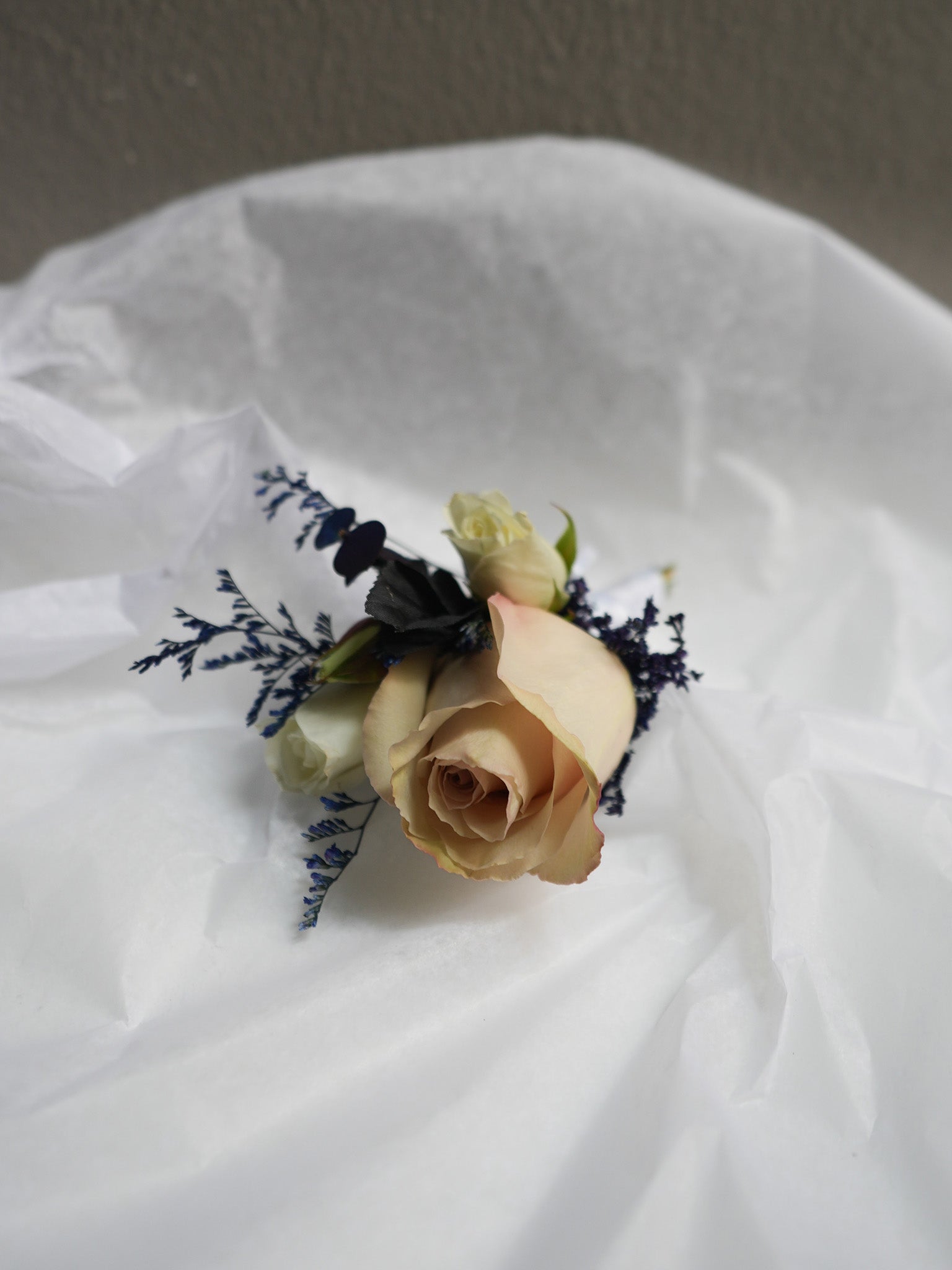 Soft Sky Boutonniere