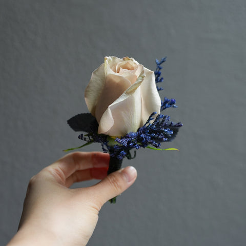 Soft Sky Boutonniere