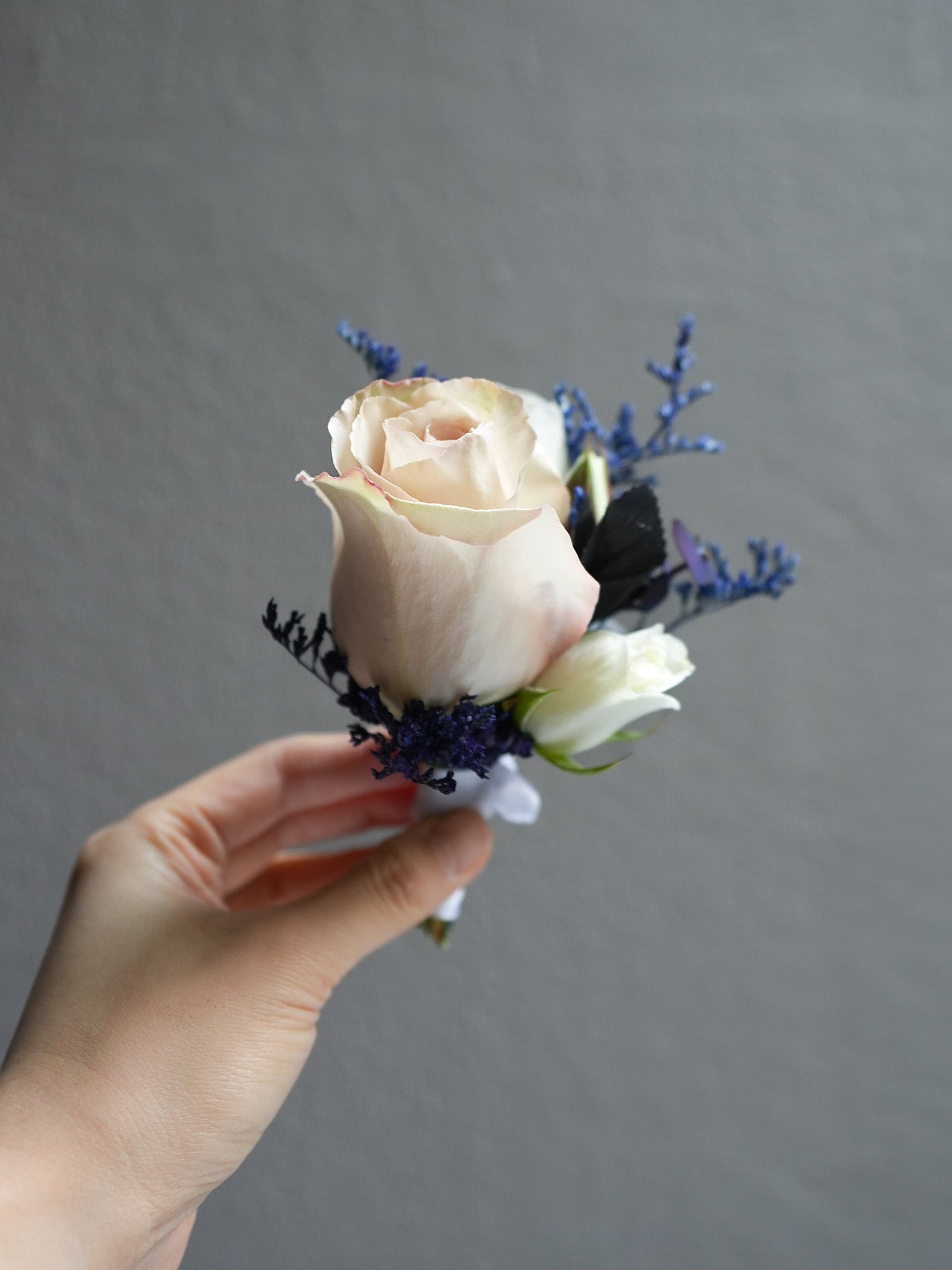 Soft Sky Boutonniere