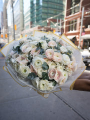 Ranunculus Bouquet (White, Blush, Light Pink, Mixed)