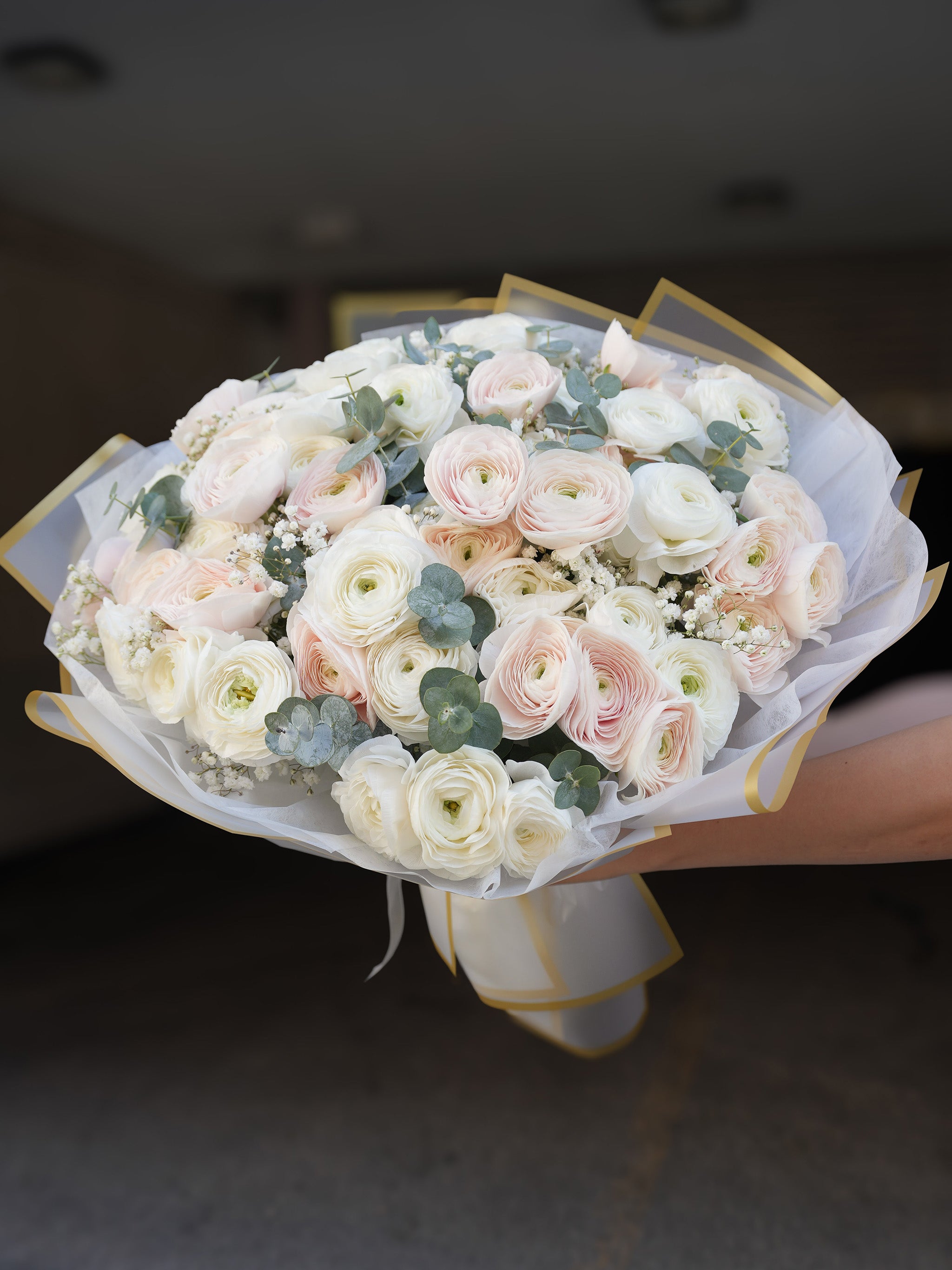 Ranunculus Bouquet (White, Blush, Light Pink, Mixed)