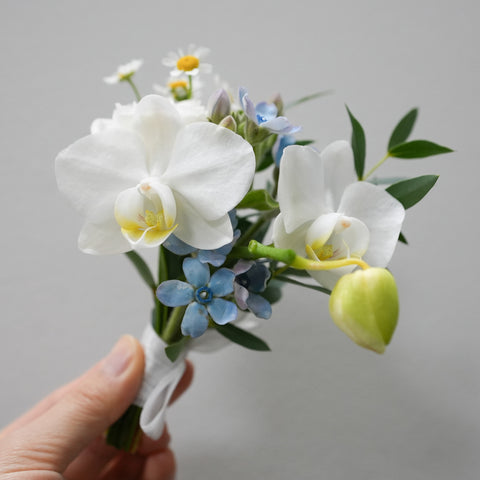 Blue Cotton Boutonniere