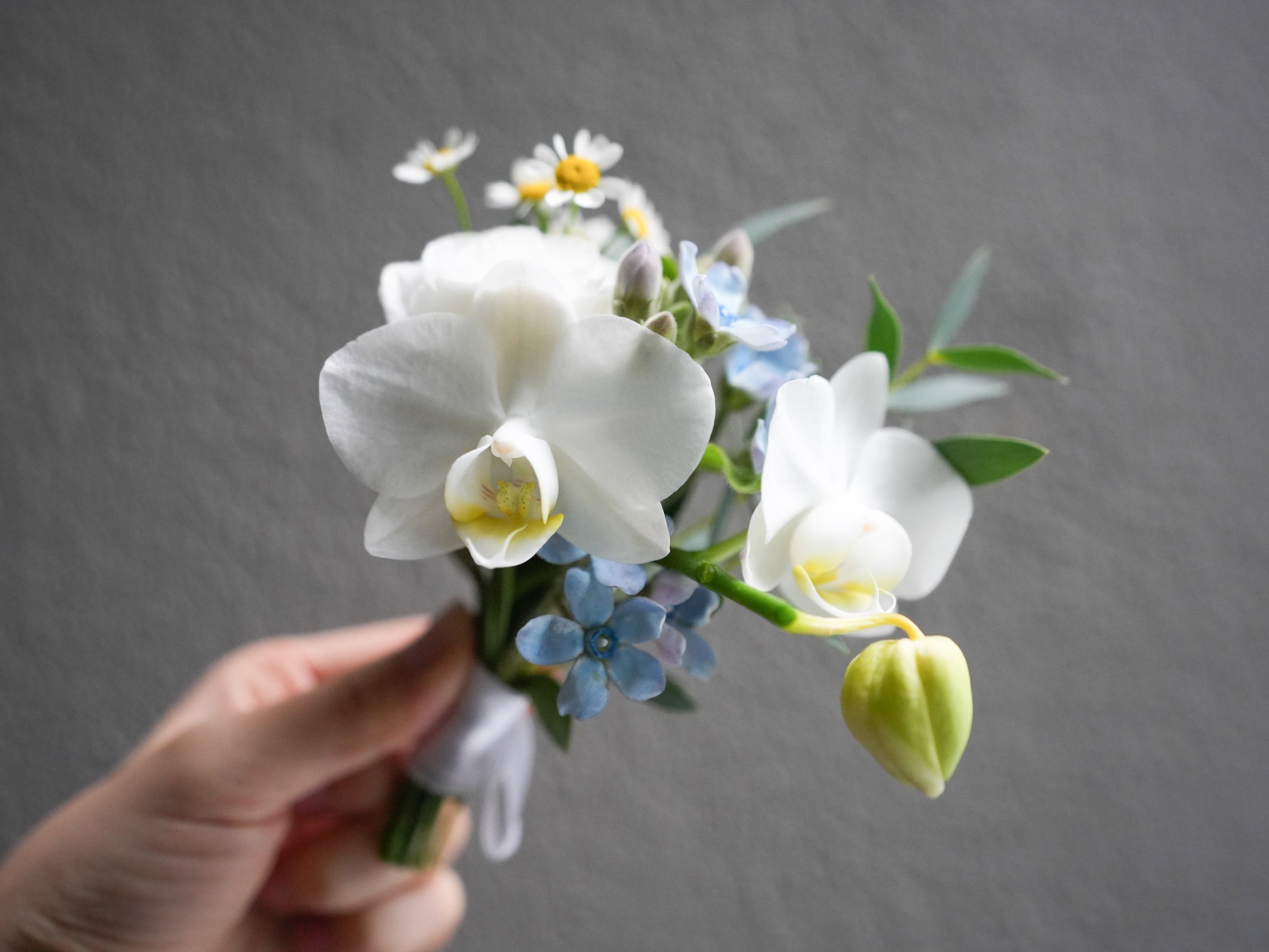 Blue Cotton Boutonniere