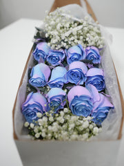 12 Blue and Pink Rose Box