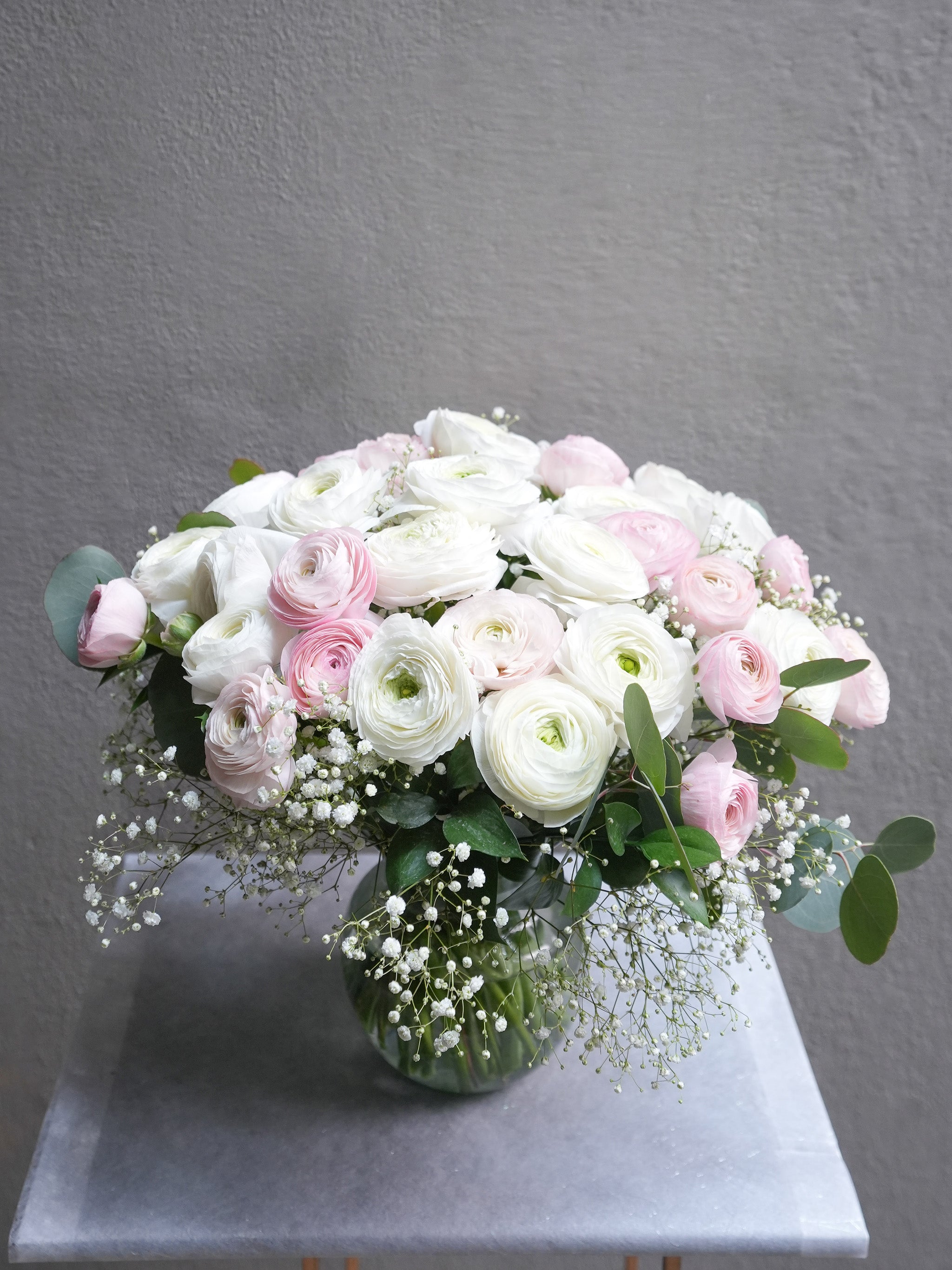 Ranunculus Bouquet (White, Blush, Light Pink, Mixed)