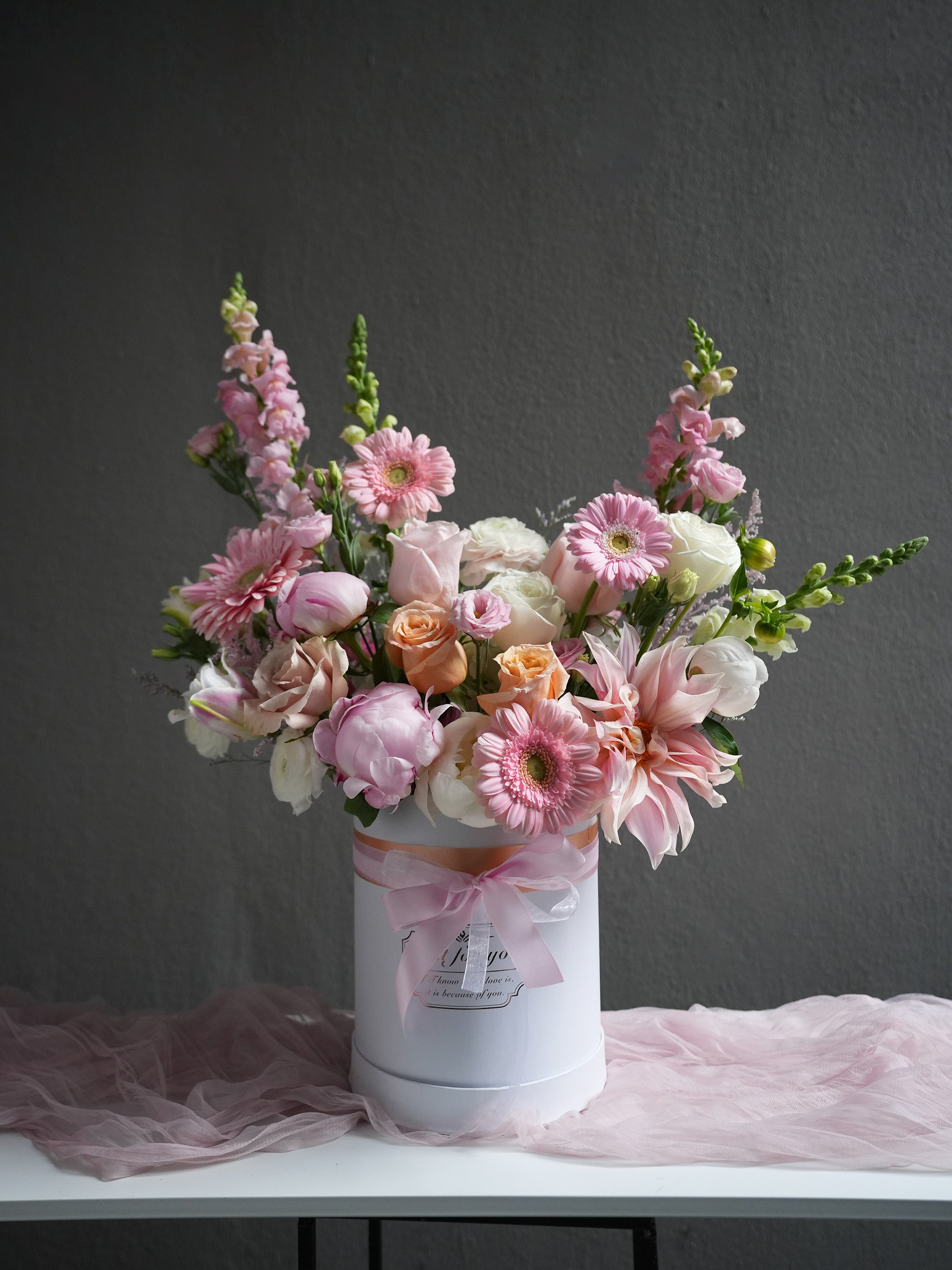 Mix of Floral Colors Round Box