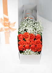 12 Orange Rose Box