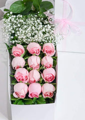 12 Pink Rose Box