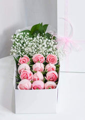 12 Pink Rose Box