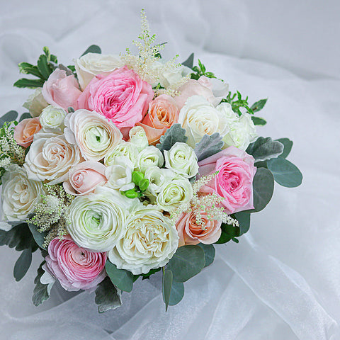 Pink & White Wedding Bouquet