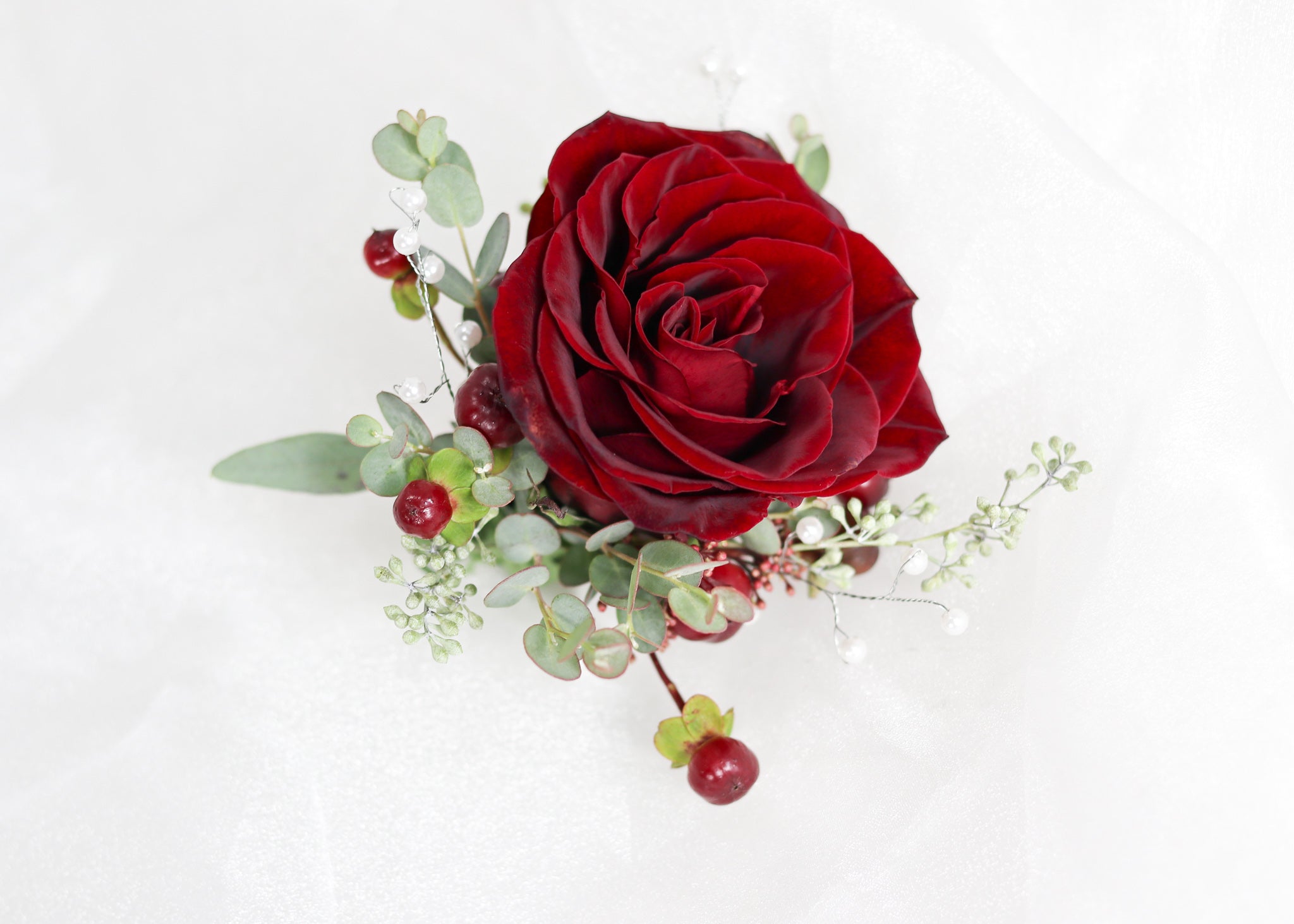 Burgundy Rose Boutonniere