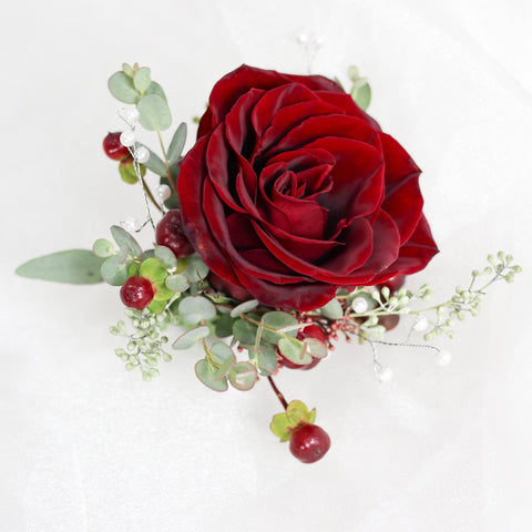 Burgundy Rose Boutonniere
