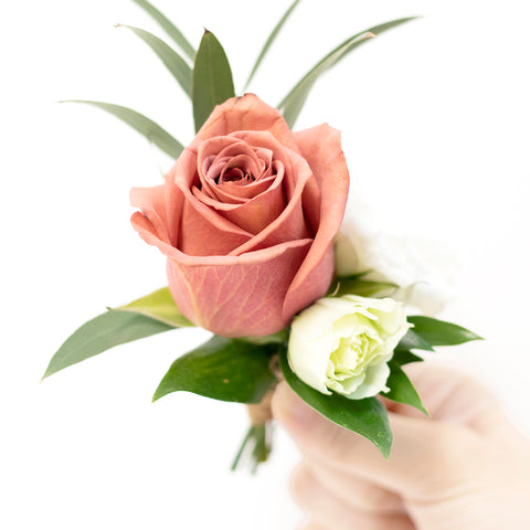 Coffee Theme Rose Boutonniere