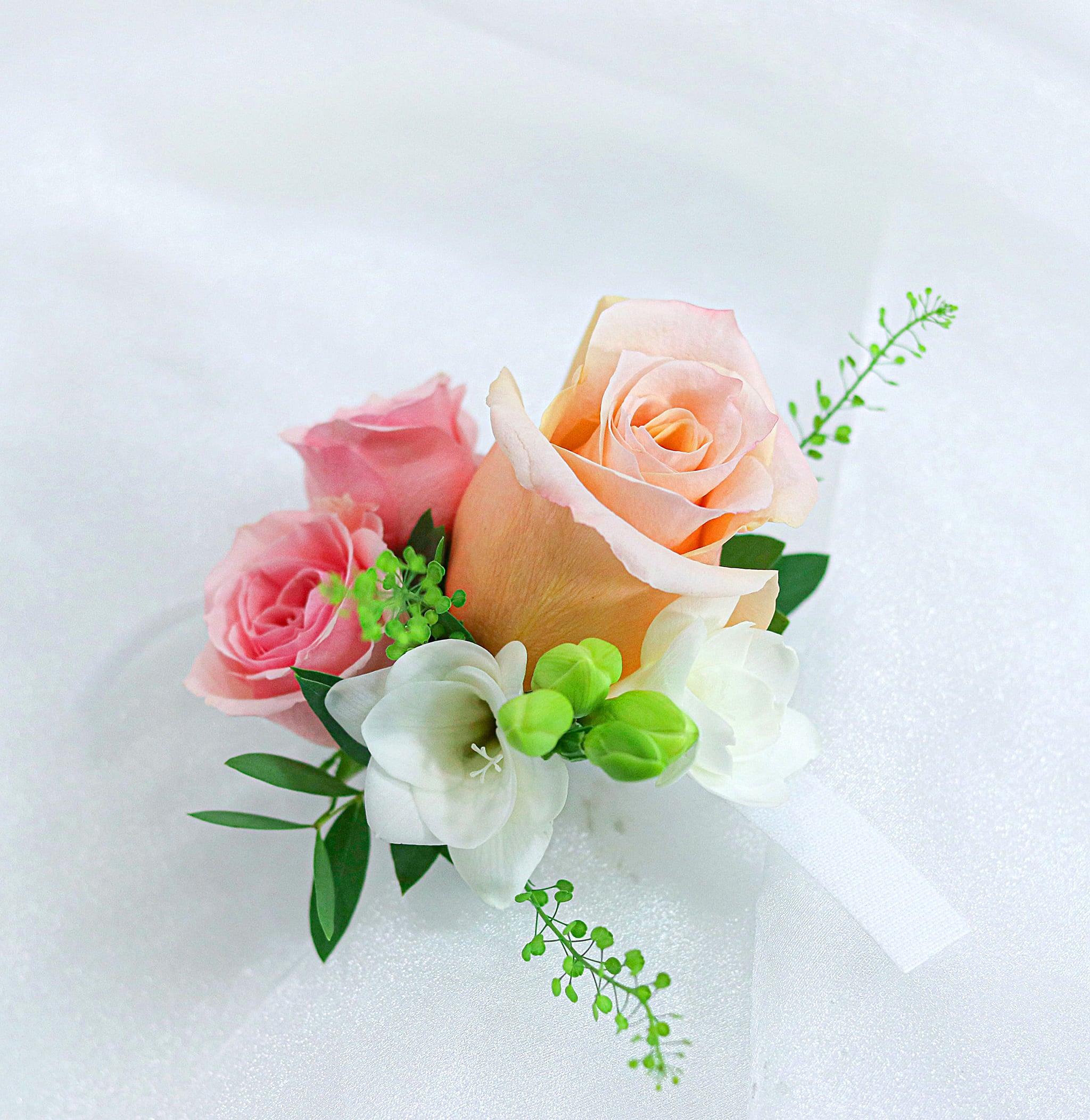 Vintage Coral Rose Wrist Corsages
