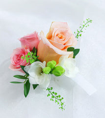 Vintage Coral Rose Wrist Corsages