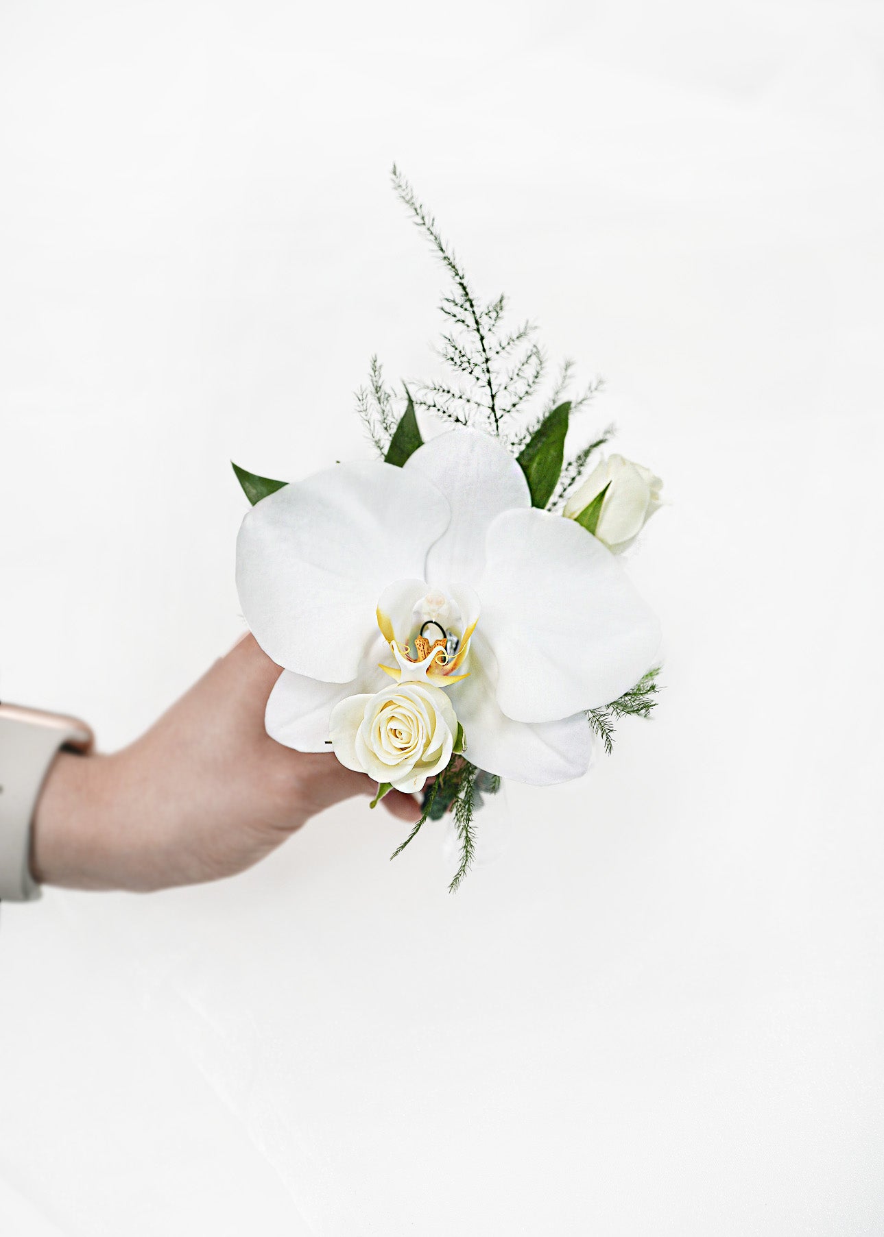 White Orchid with Rose Corsage 2