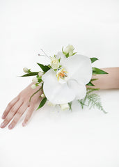 White Orchid with Rose Corsage 2