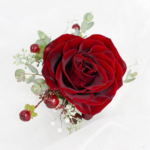 Burgundy Rose Boutonniere