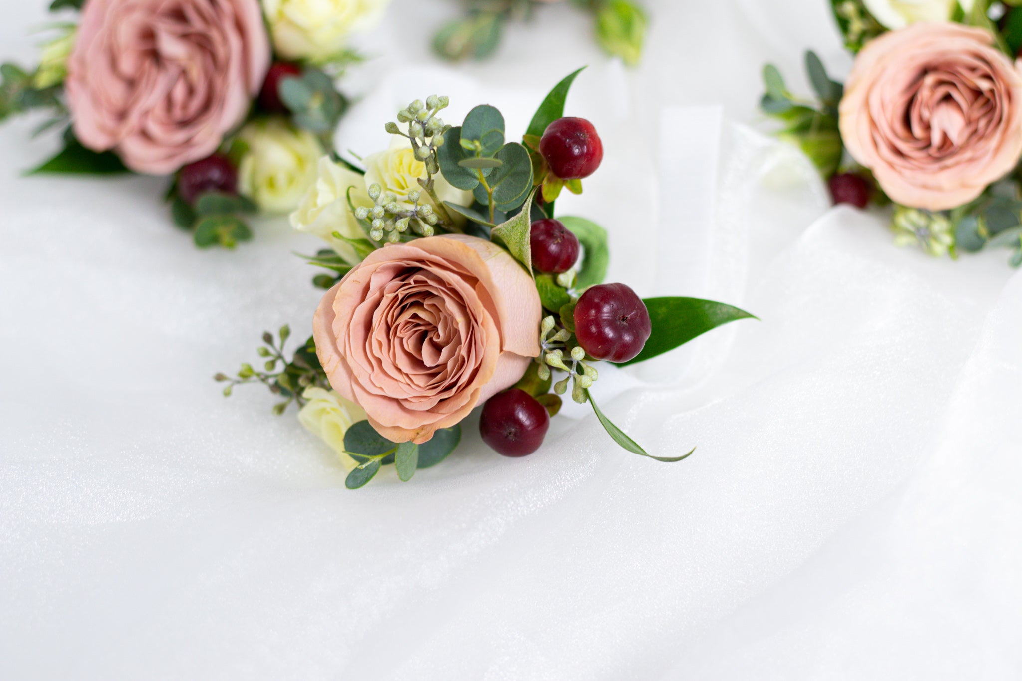 Burgundy & Coffee Rose Boutonniere