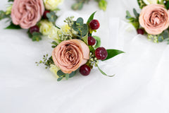 Burgundy & Coffee Rose Boutonniere