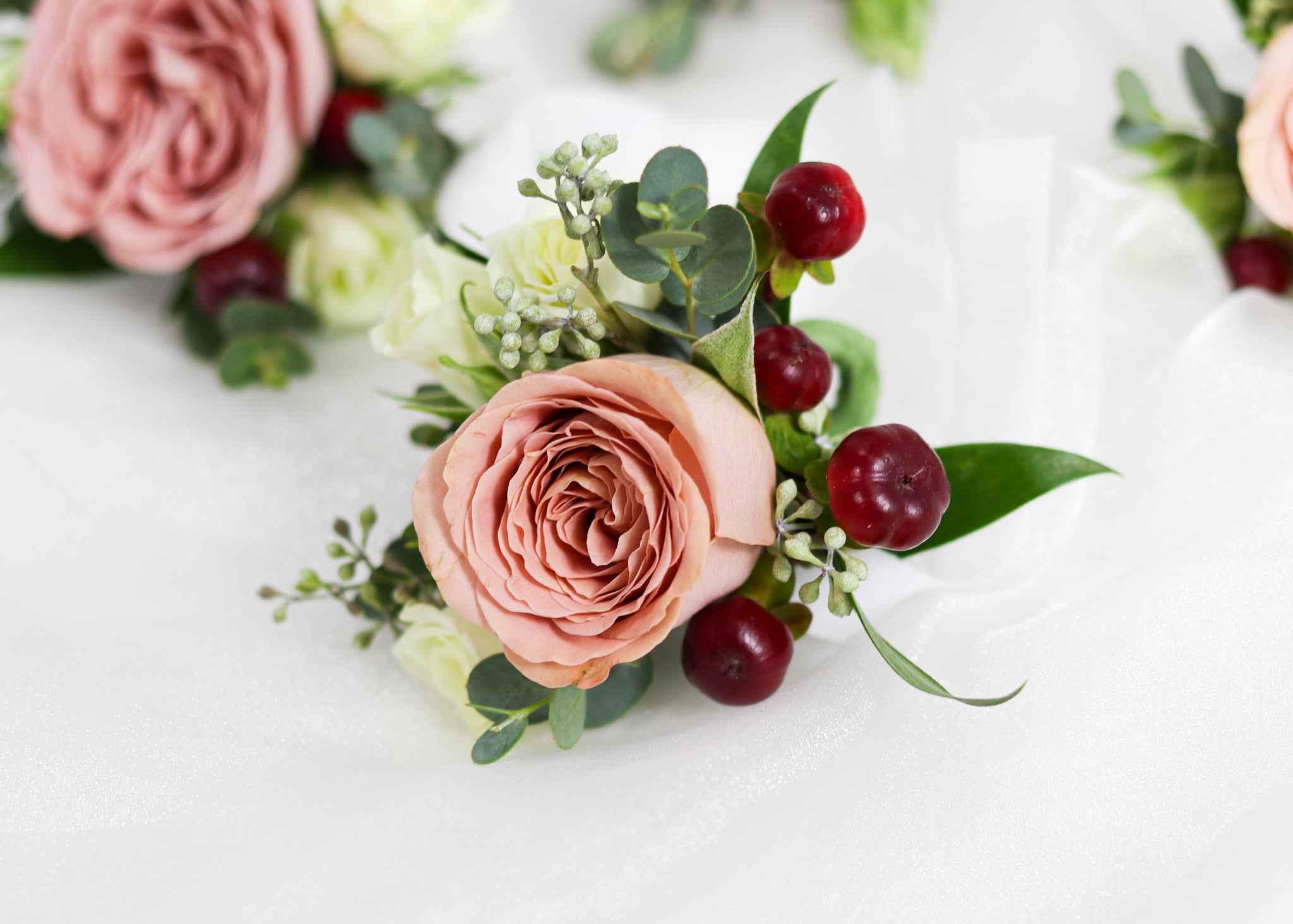 Burgundy & Coffee Rose Boutonniere
