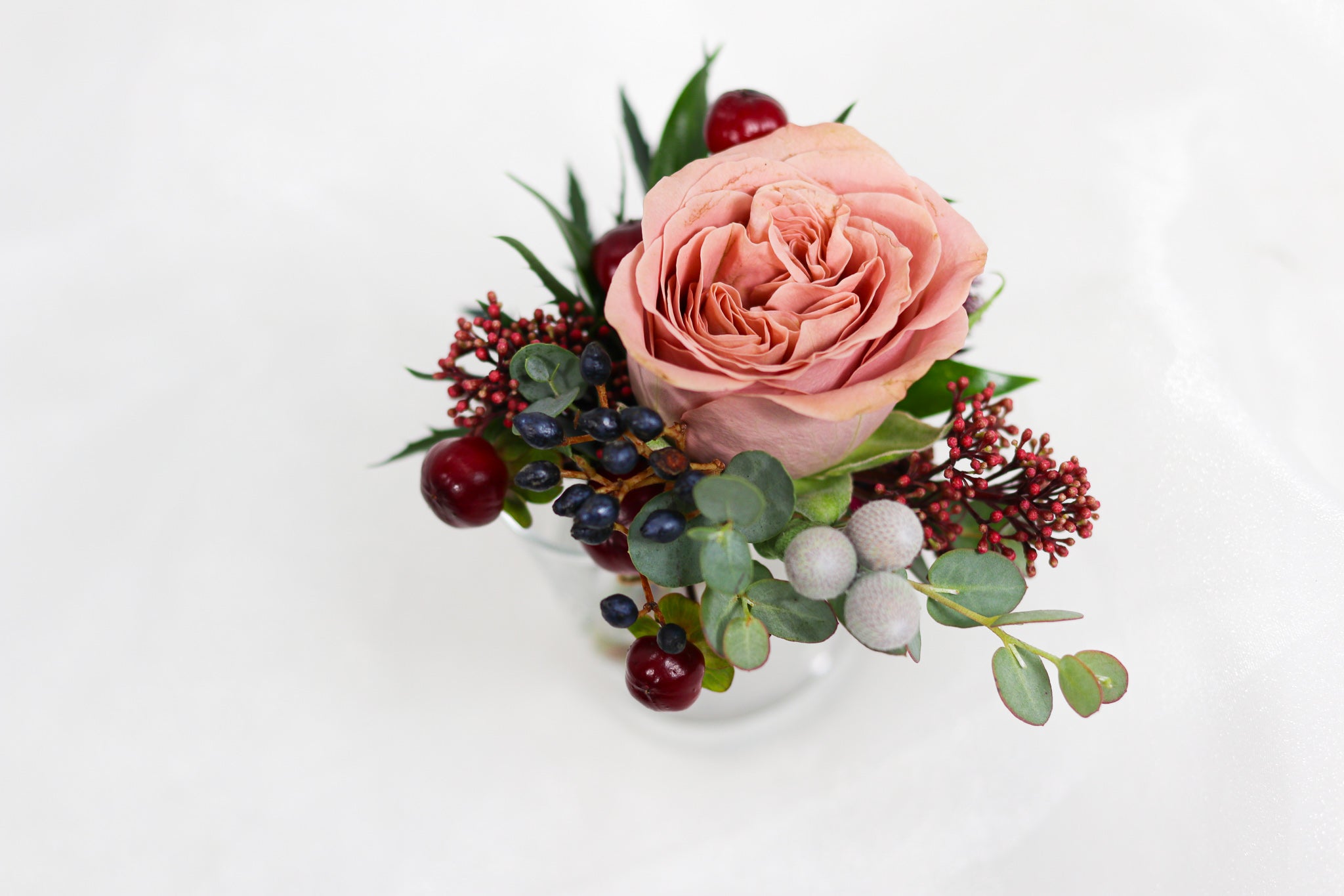 Burgundy & Coffee Rose Boutonniere