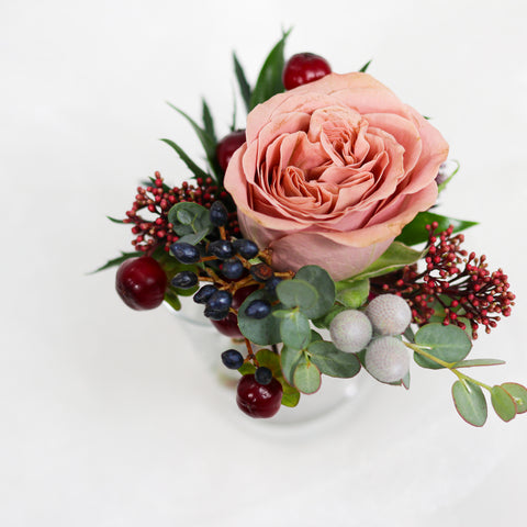 Burgundy & Coffee Rose Boutonniere