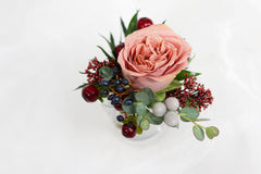 Burgundy & Coffee Rose Boutonniere