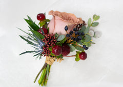 Burgundy & Coffee Rose Boutonniere
