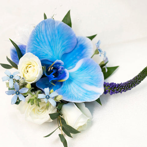 Blue Orchid Boutonniere