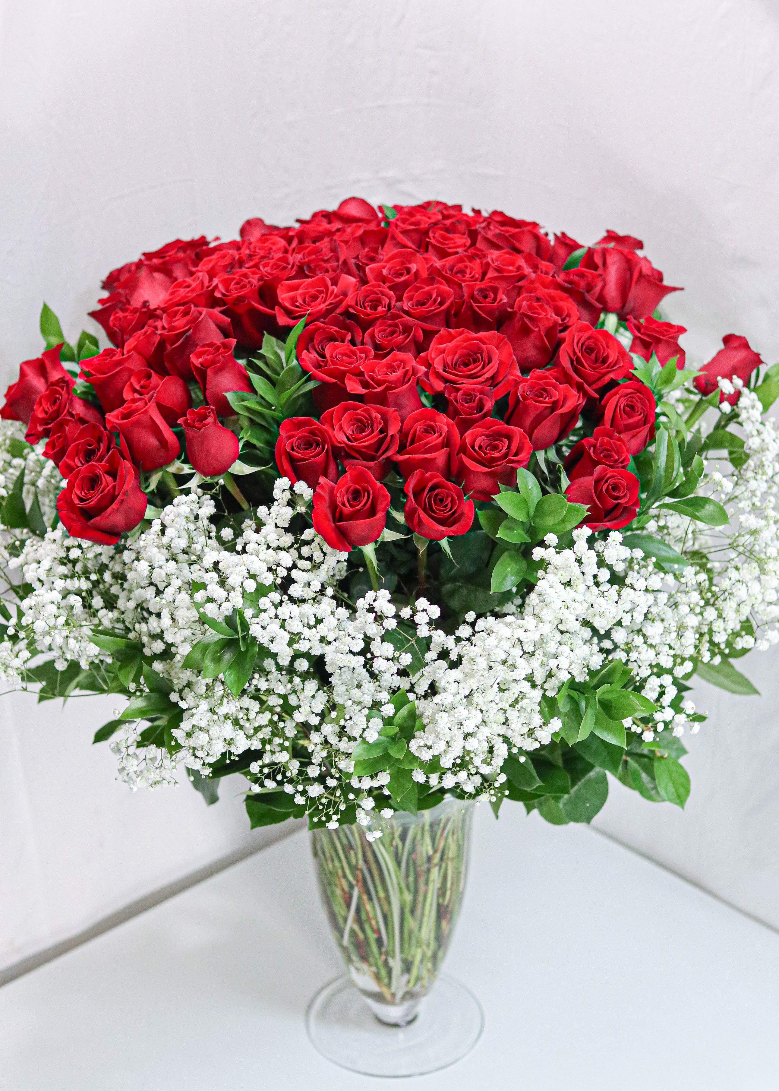 100 Premium Red Roses - Toronto Flower Gallery