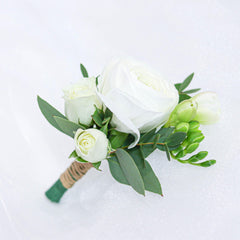 White Ranunculus Boutonniere - Toronto Flower Gallery