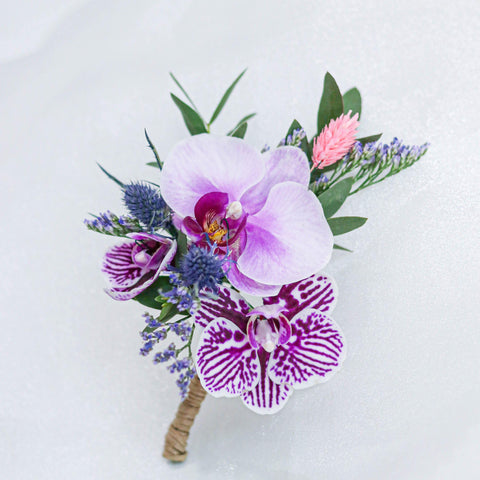 Purple Orchid Boutonniere