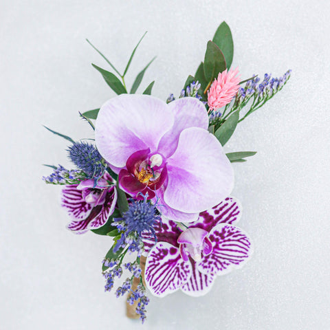 Purple Orchid Boutonniere