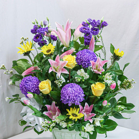 Bright Greeting Flower Basket